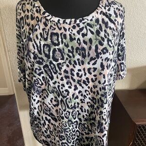 Multicolored Oversized Short Sleeve Tunic